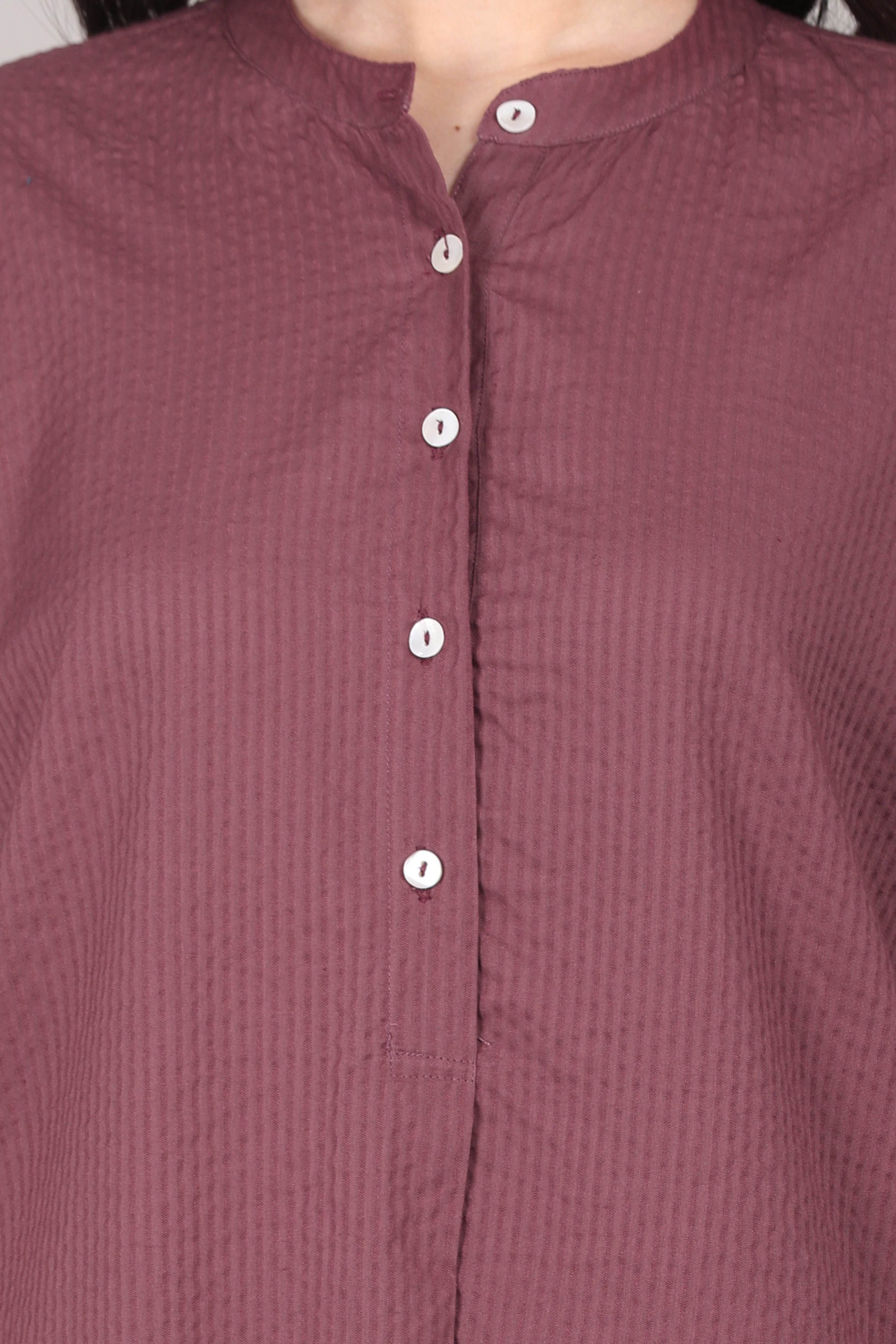 Dry Rose Seersucker Cotton A-Line Kurta Pant Co-Ord Set