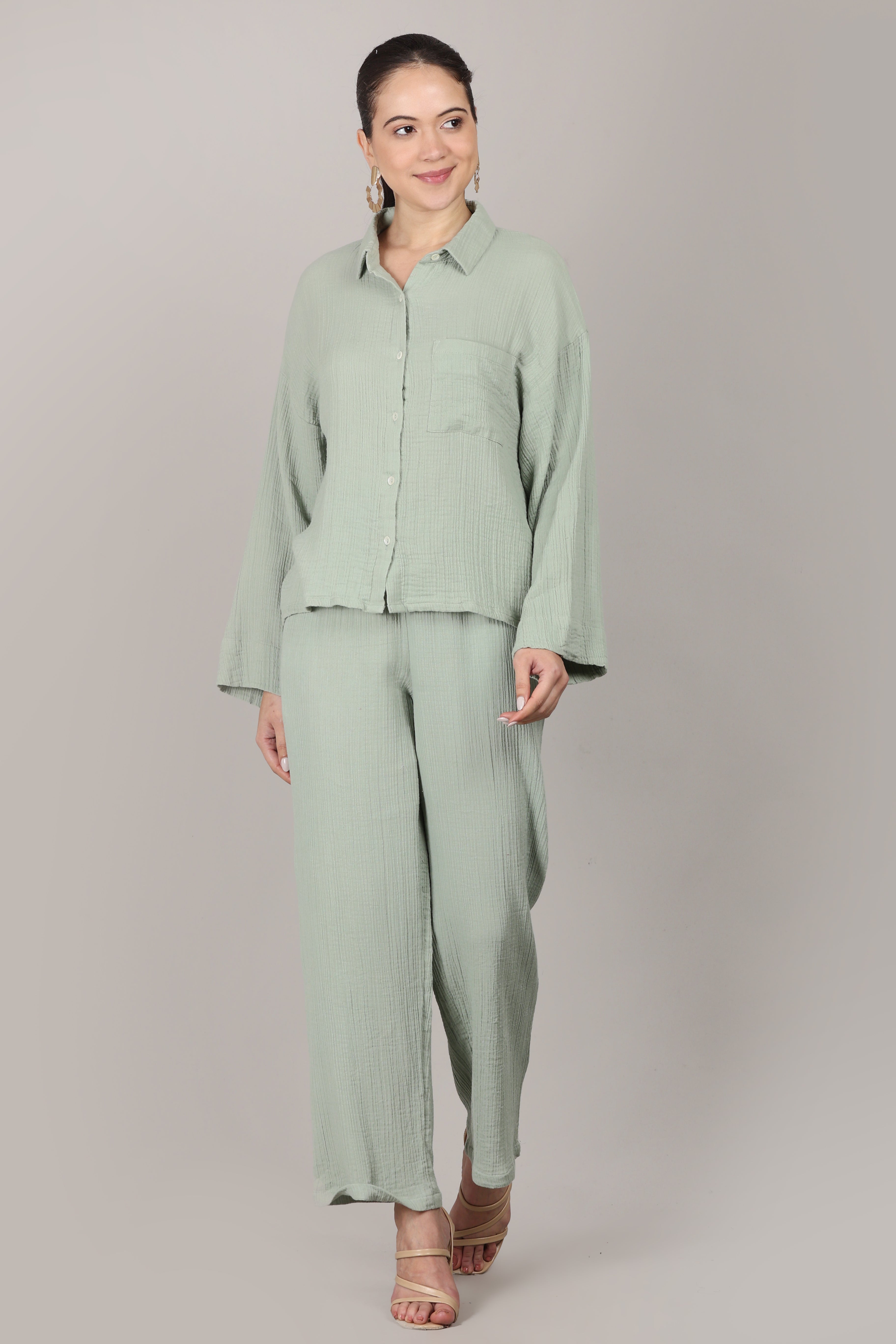The Sunday Co-ord Set in Aqua Green