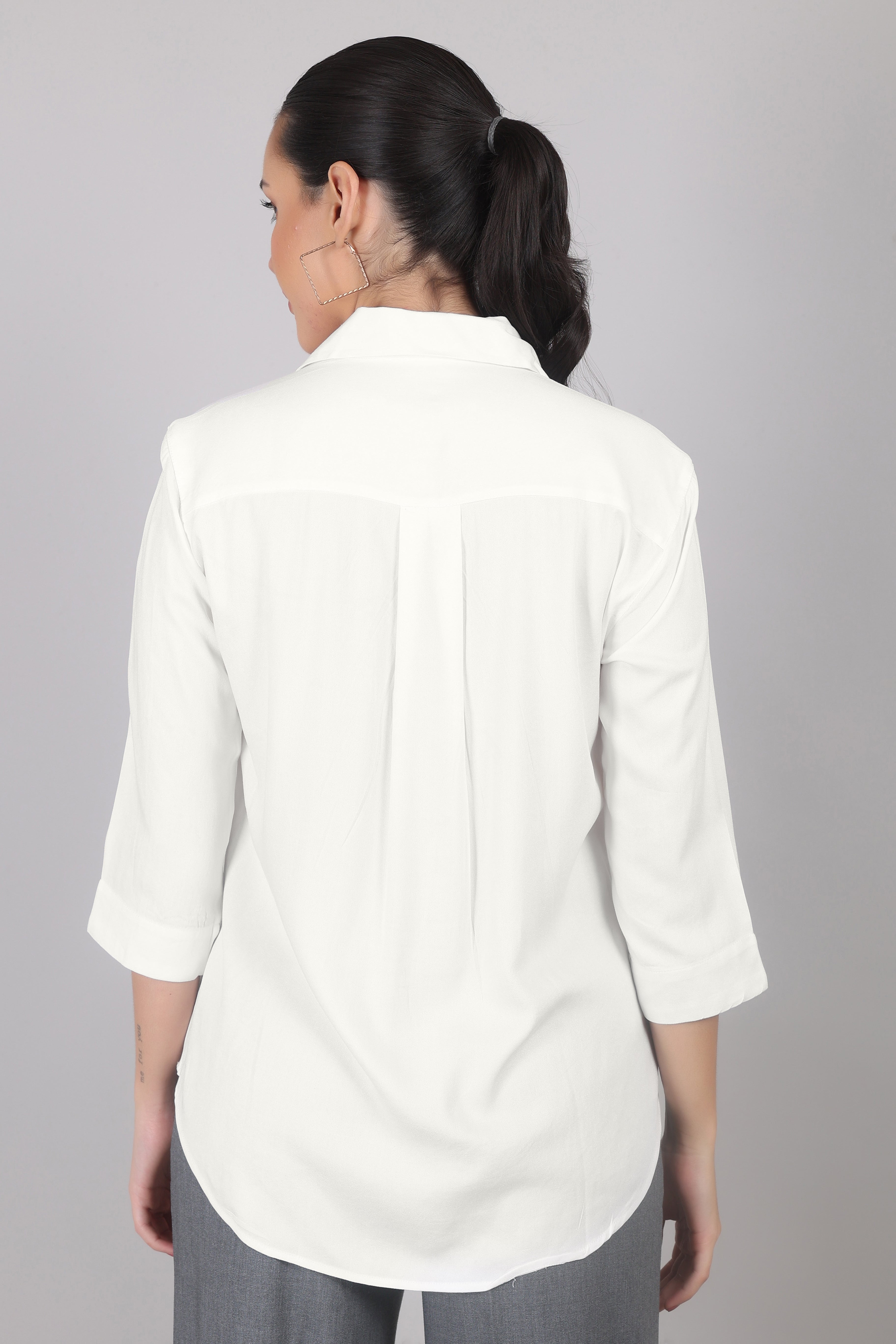The Skipper Viscose Shirt in Cloud White