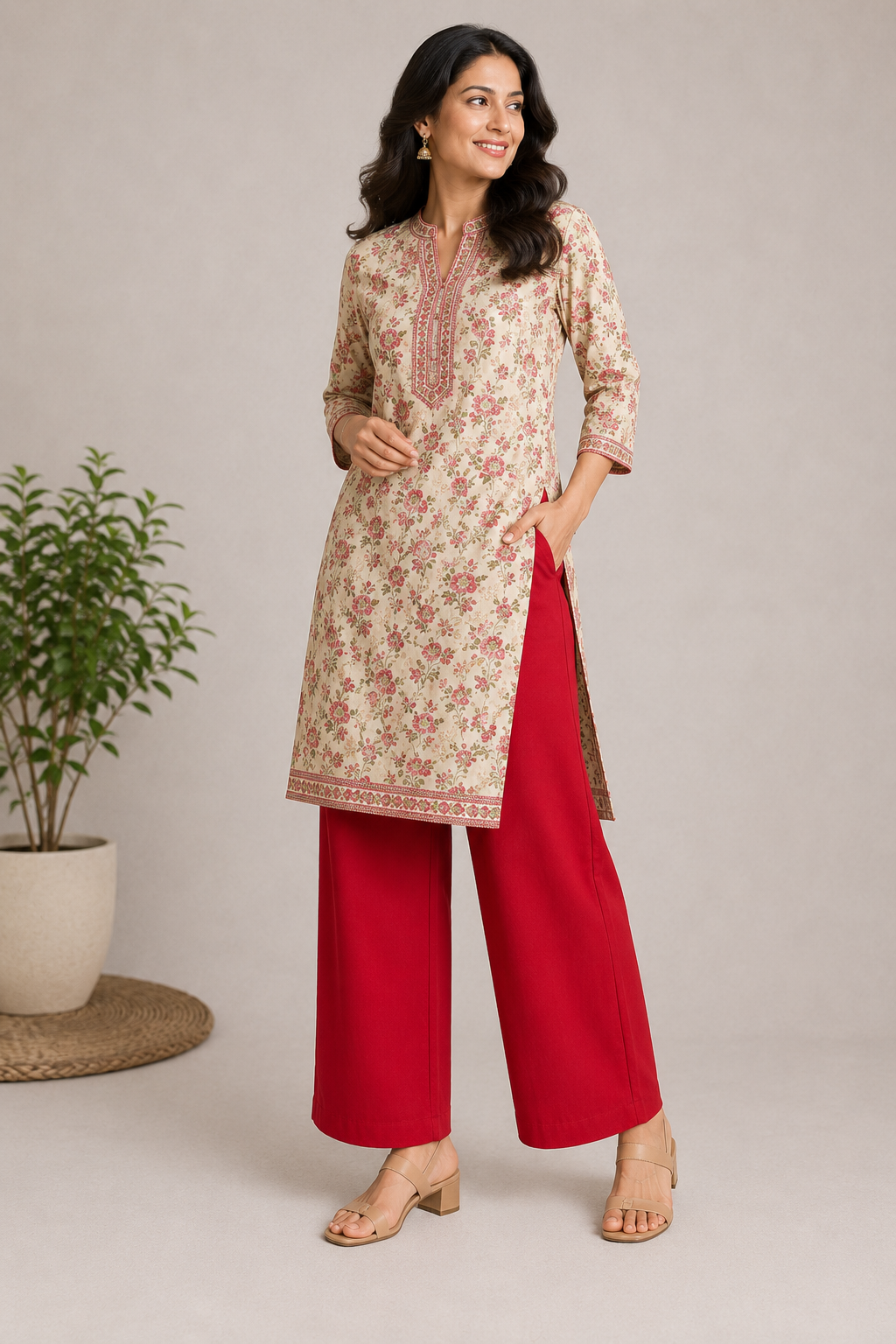 The Easy Pant in Red