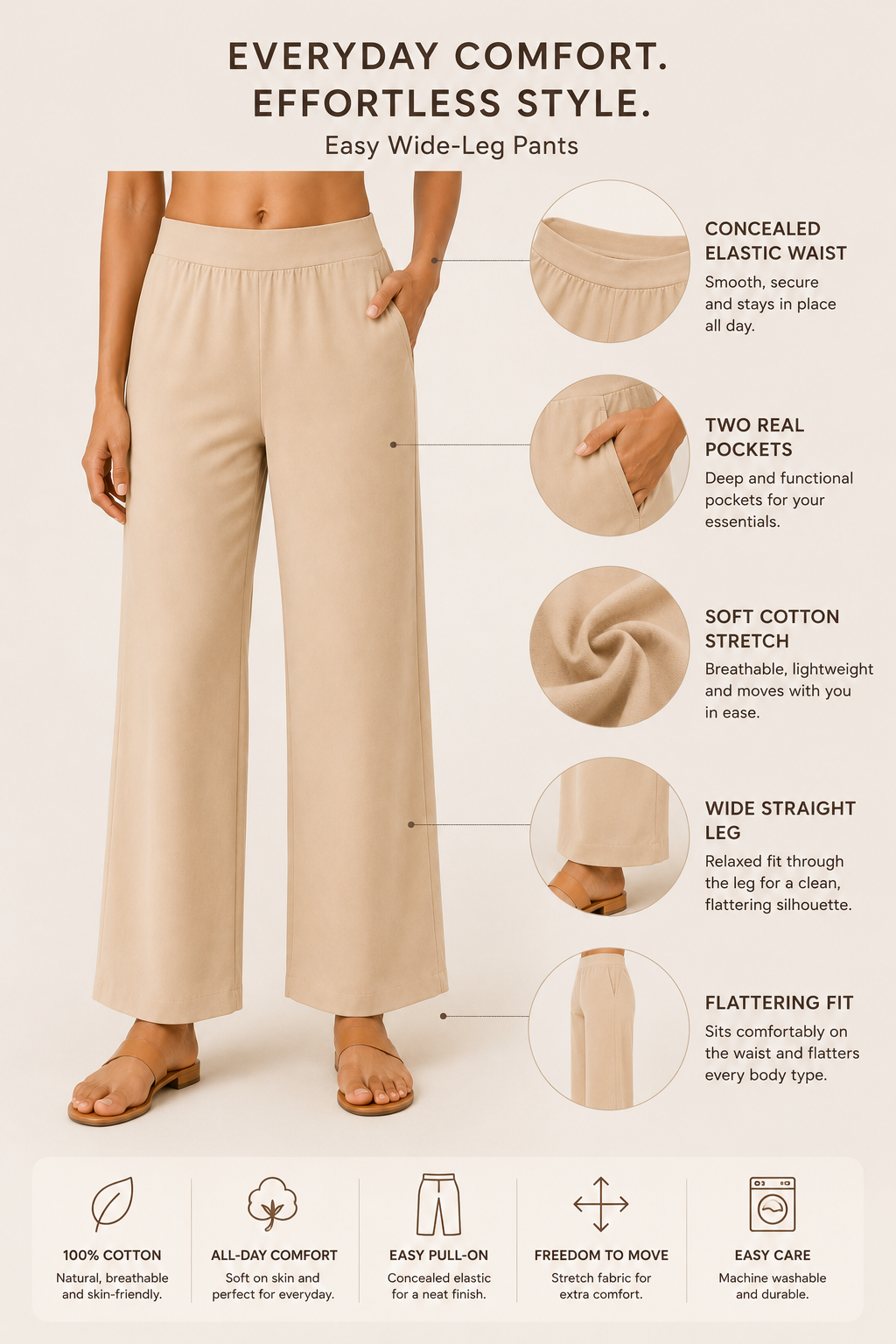 The Easy Pant in Beige