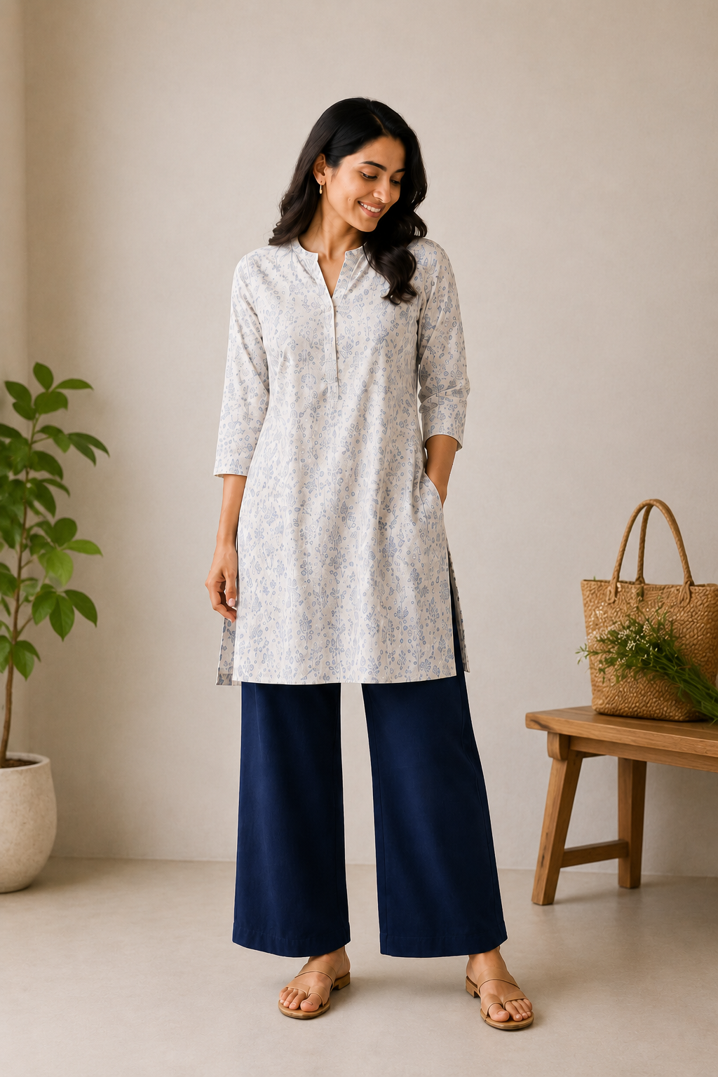 The Easy Pant in Navy Blue