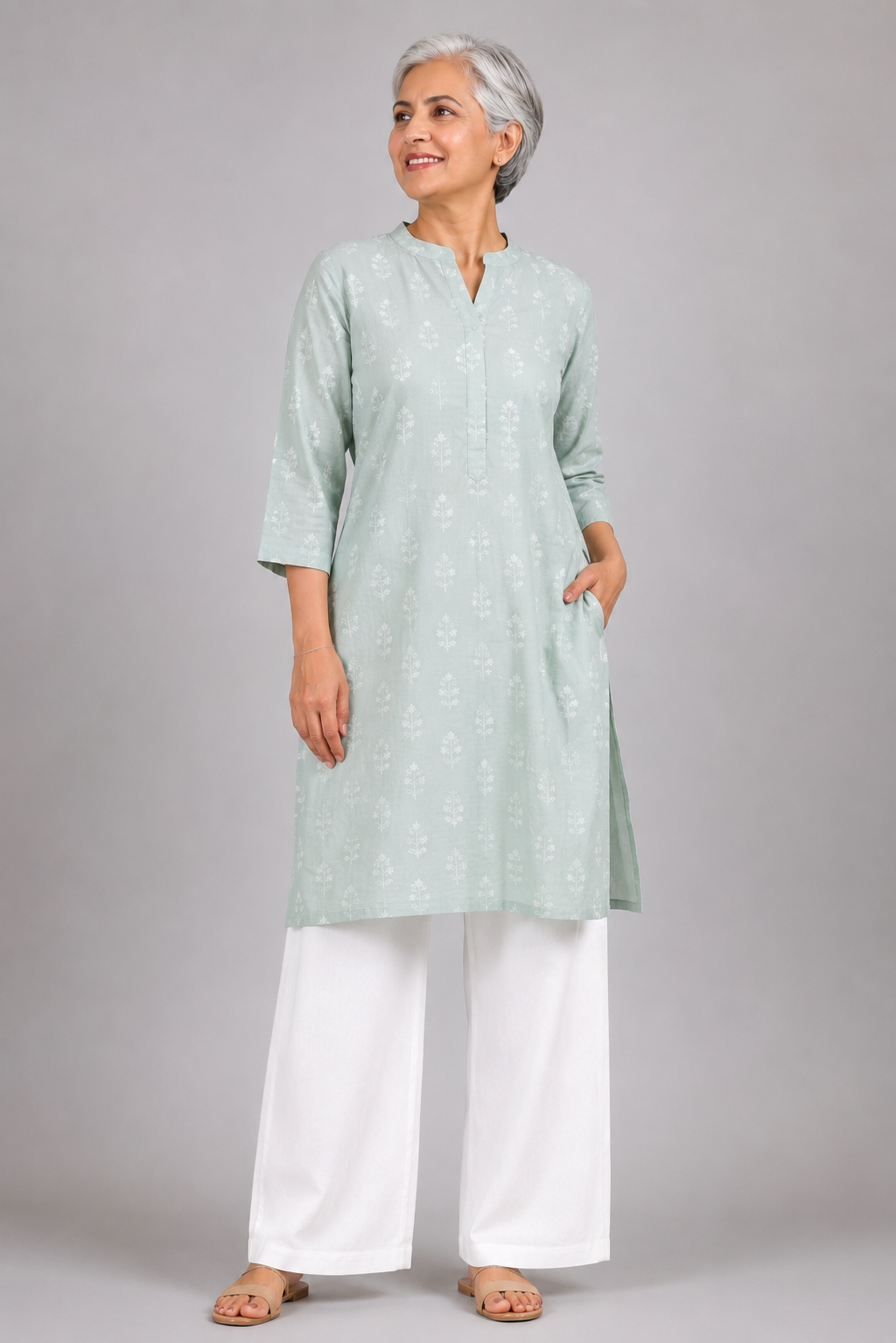 White Easy Wide-Leg Pants — Pure Cotton Stretch