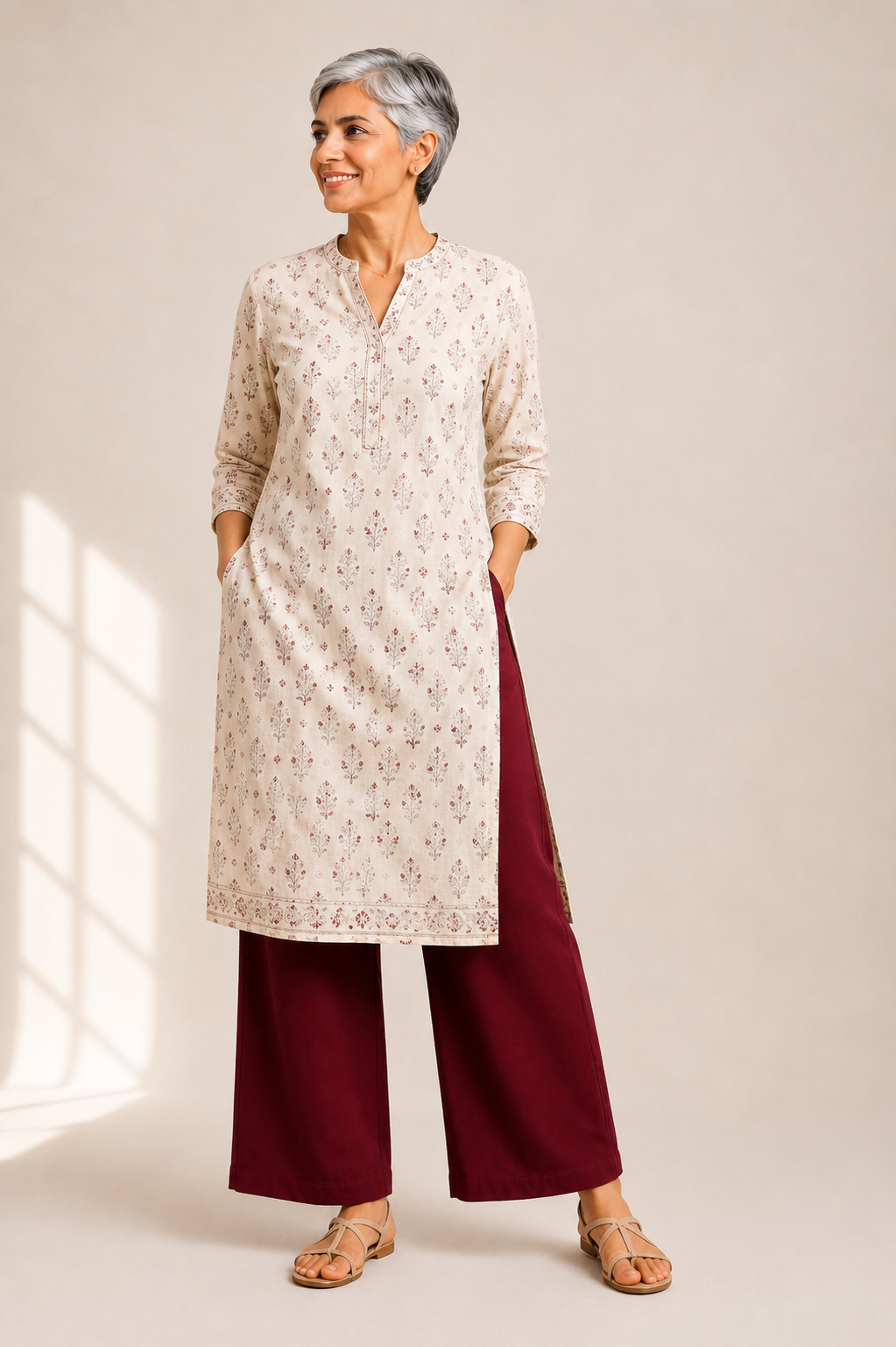 The Easy Pant in Maroon