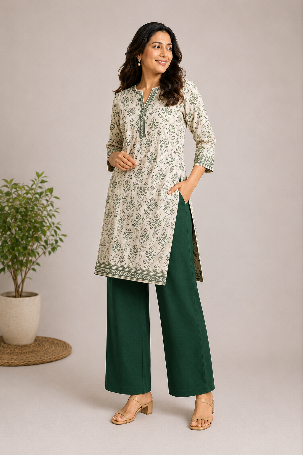 The Easy Pant in Hunter Green