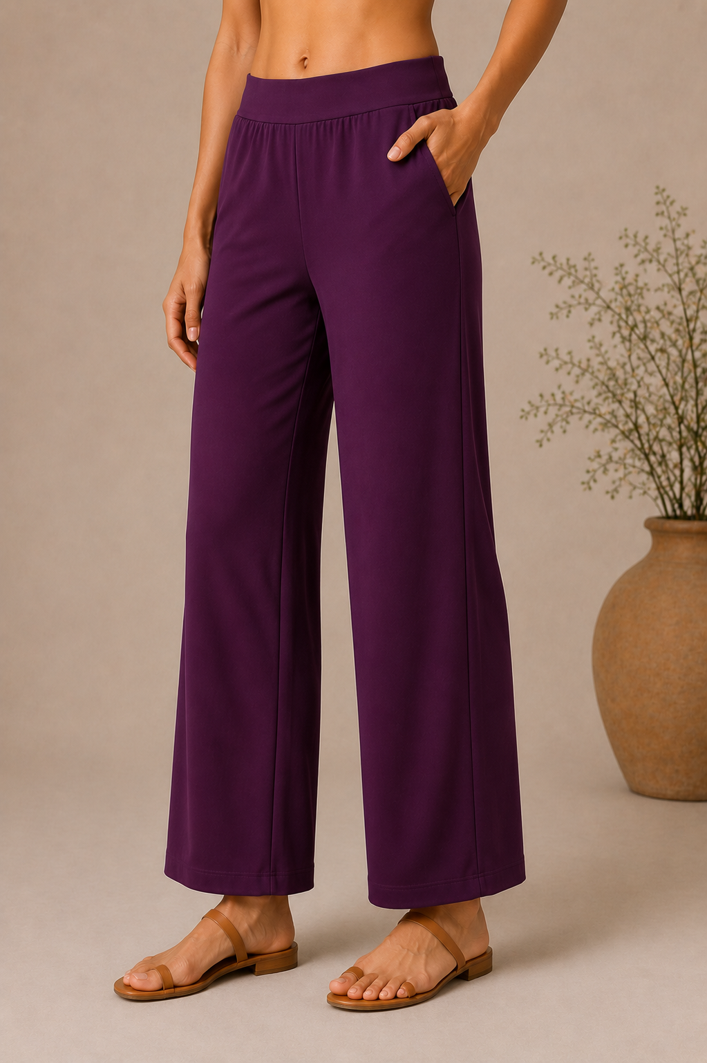 The Easy Pant in Plum
