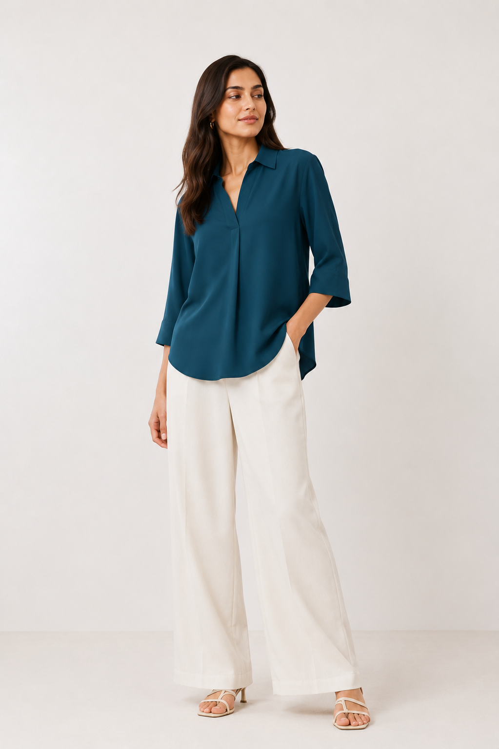 The Skipper Viscose Shirt in Deep Teal