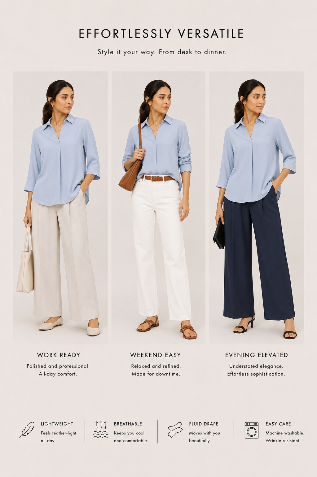 The Skipper Viscose Shirt in Air Blue