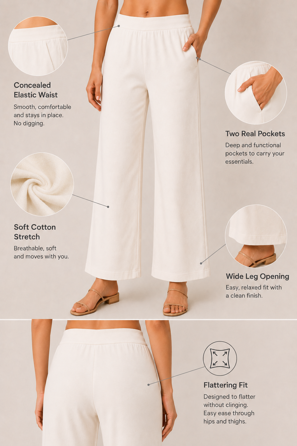 The Easy Pant in Off-White