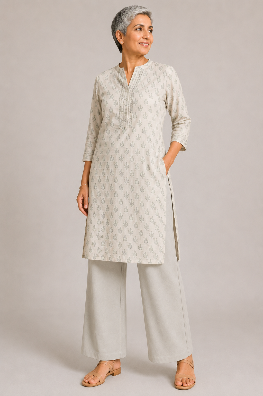 The Easy Pant in Silver Green