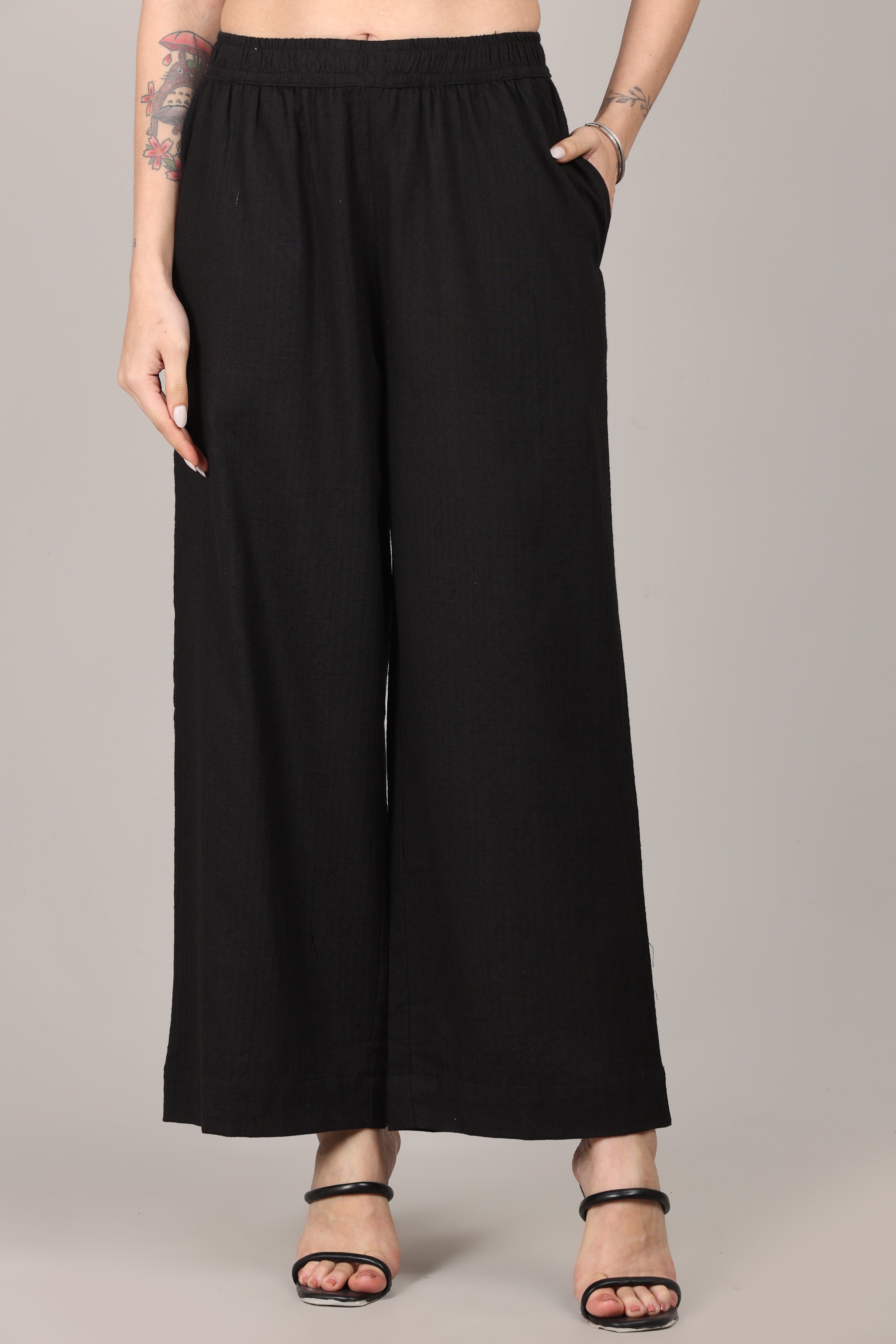 Black Dobby Striped Cotton A-Line Kurta Pant Co-Ord Set (Sukoon)