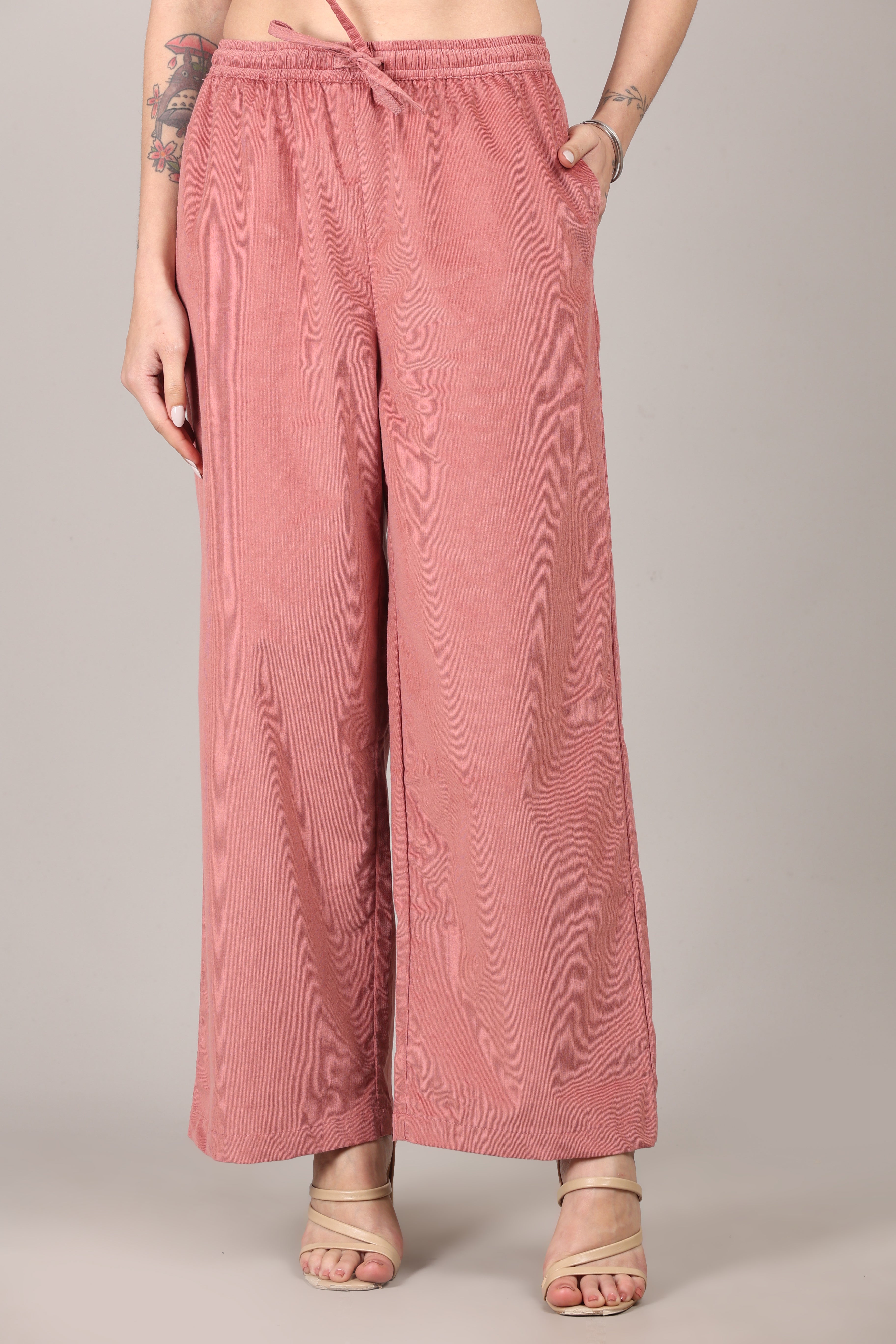Canyon Rose Corduroy Solid Cotton A-Line Kurta Pant Co-Ord Set