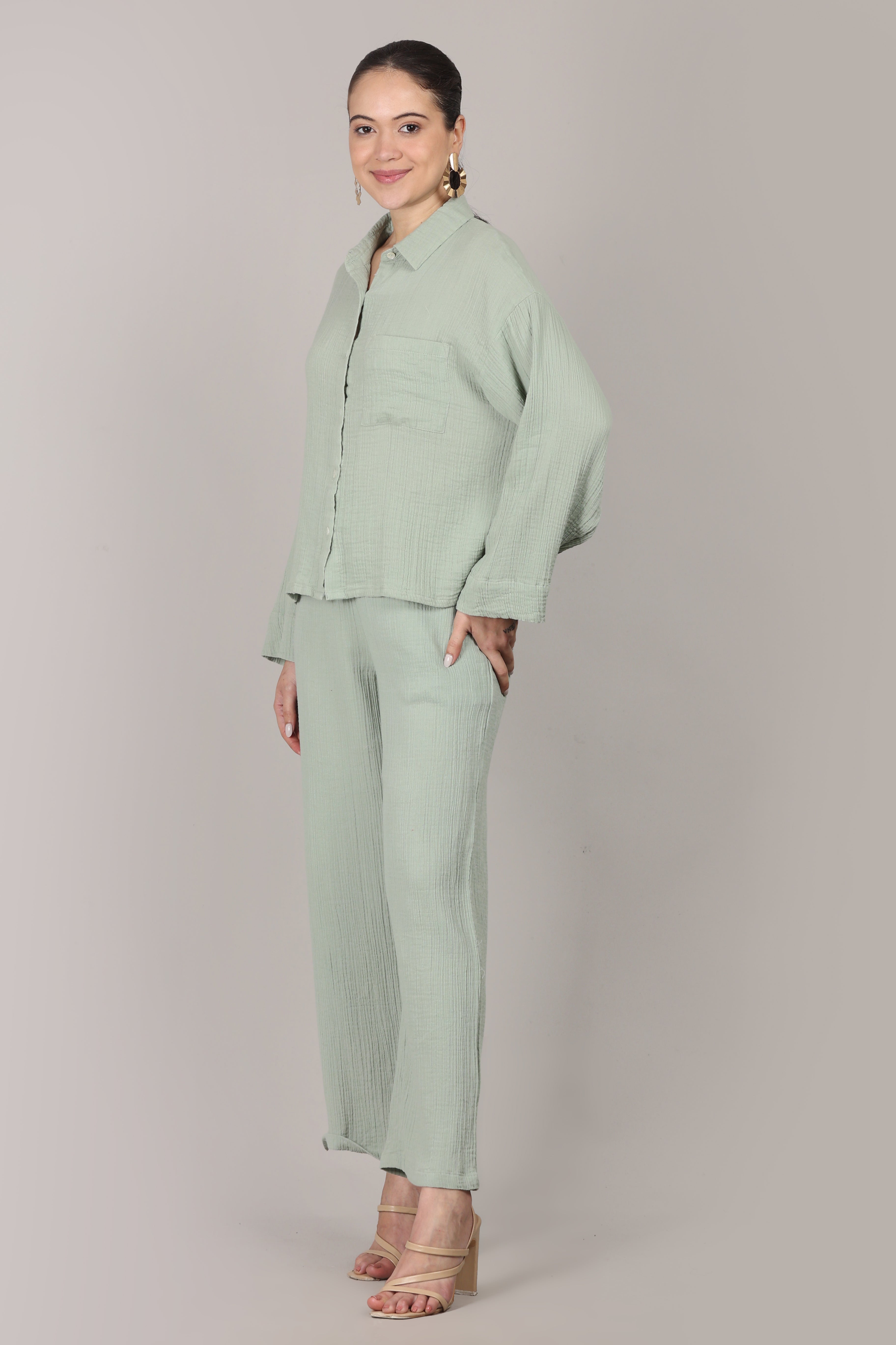 The Sunday Co-ord Set in Aqua Green