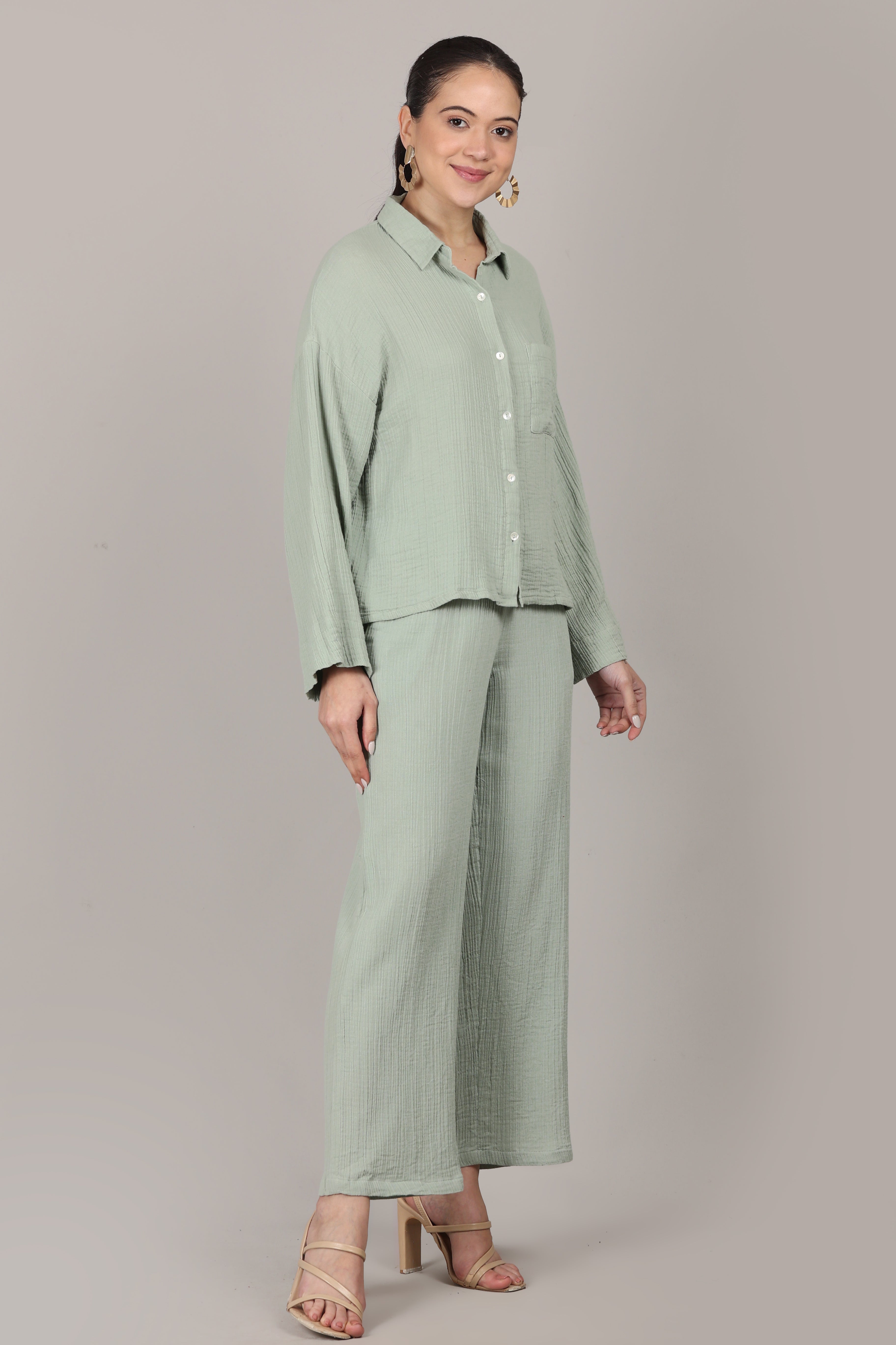 The Sunday Co-ord Set in Aqua Green