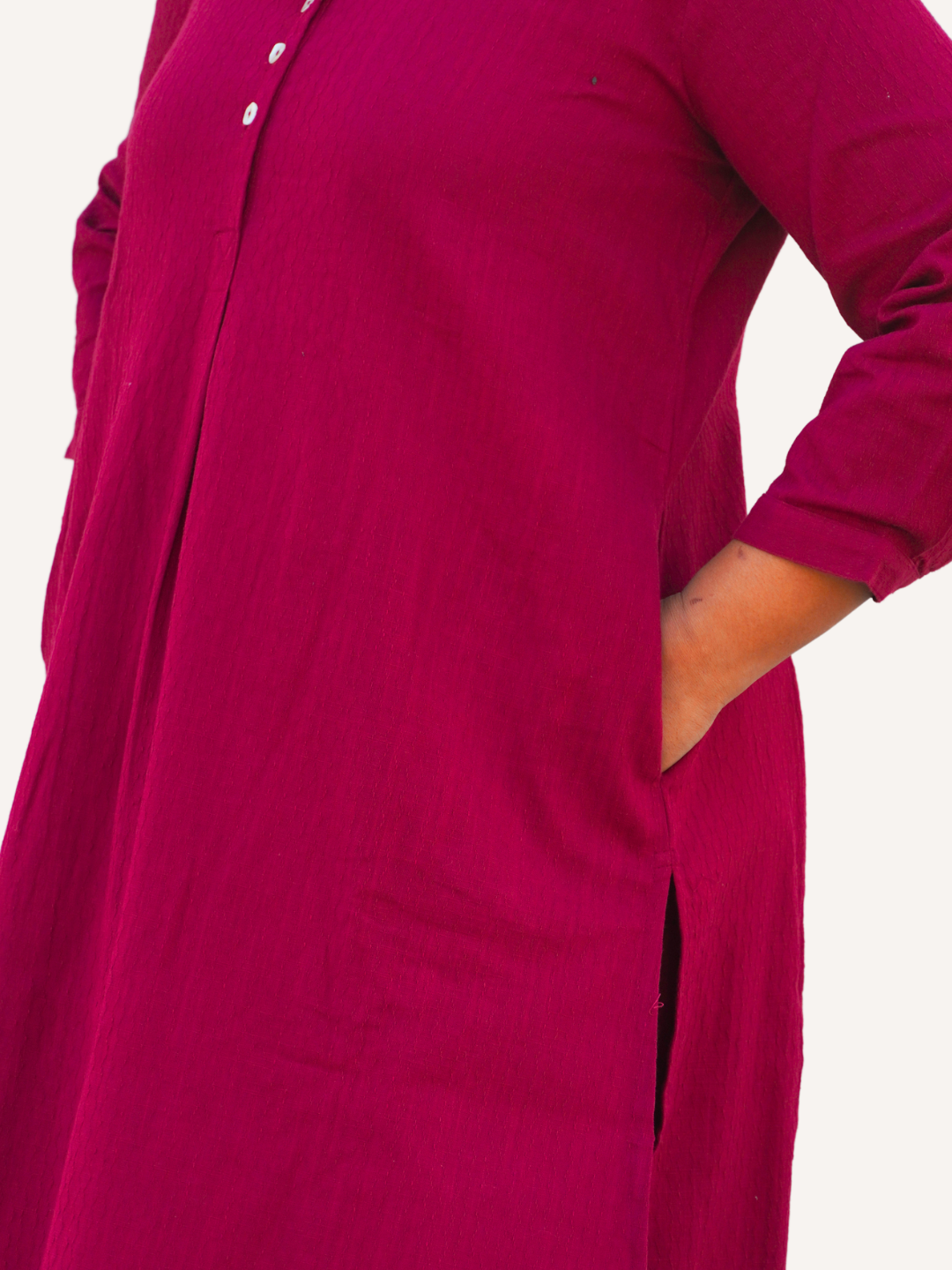 Sangria Dobby Striped Cotton A-Line Kurta Pant Co-Ord Set (Sukoon)