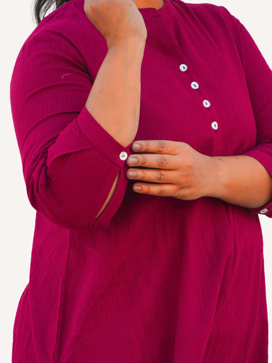 Sangria Dobby Striped Cotton A-Line Kurta Pant Co-Ord Set (Sukoon)