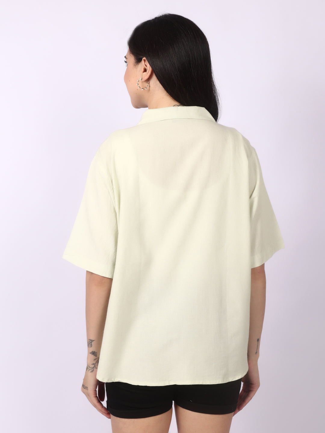 Papyrus Linen Blend Open Collar Shirt Short Sleeve