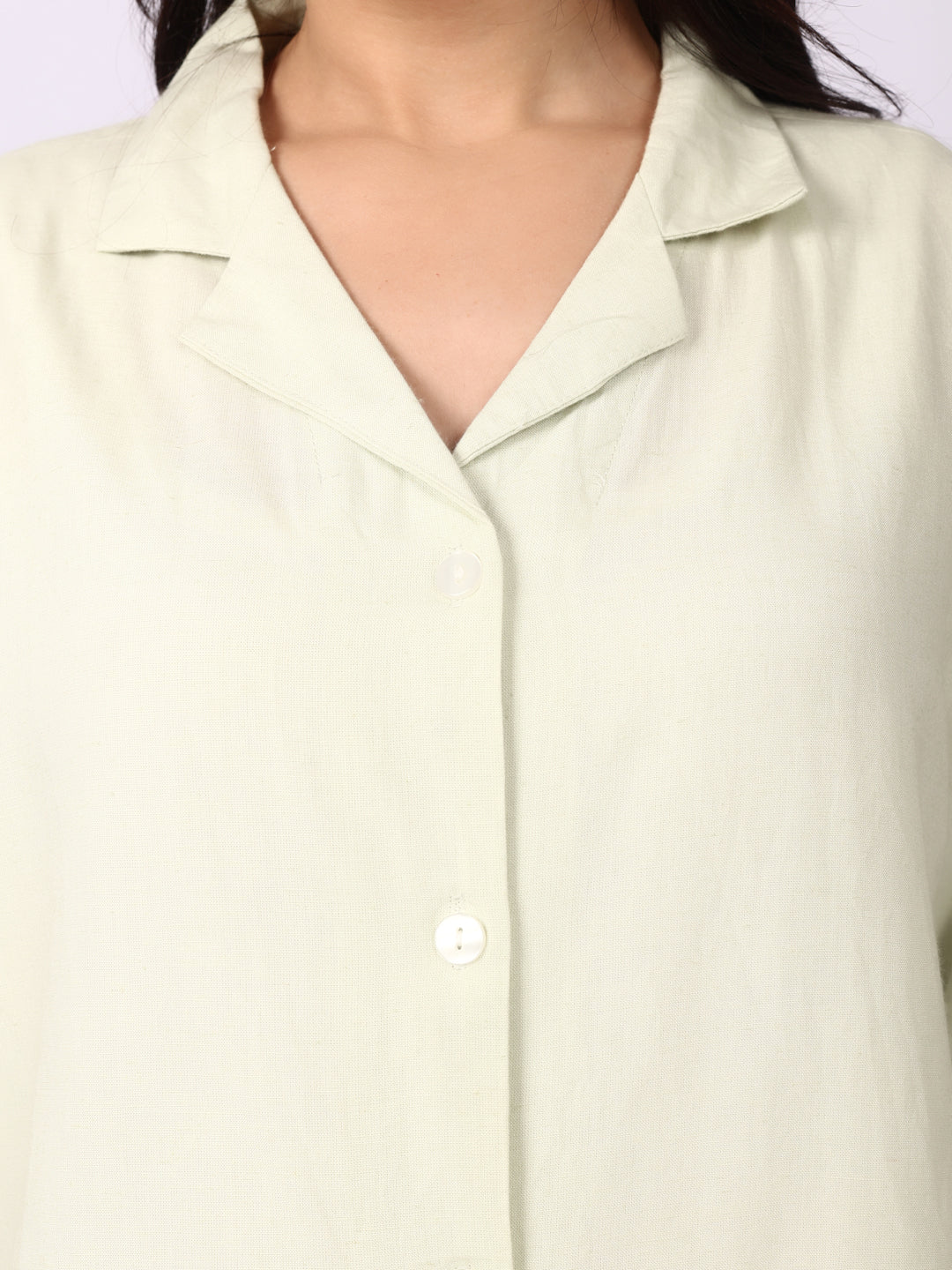 Papyrus Linen Blend Open Collar Shirt Short Sleeve