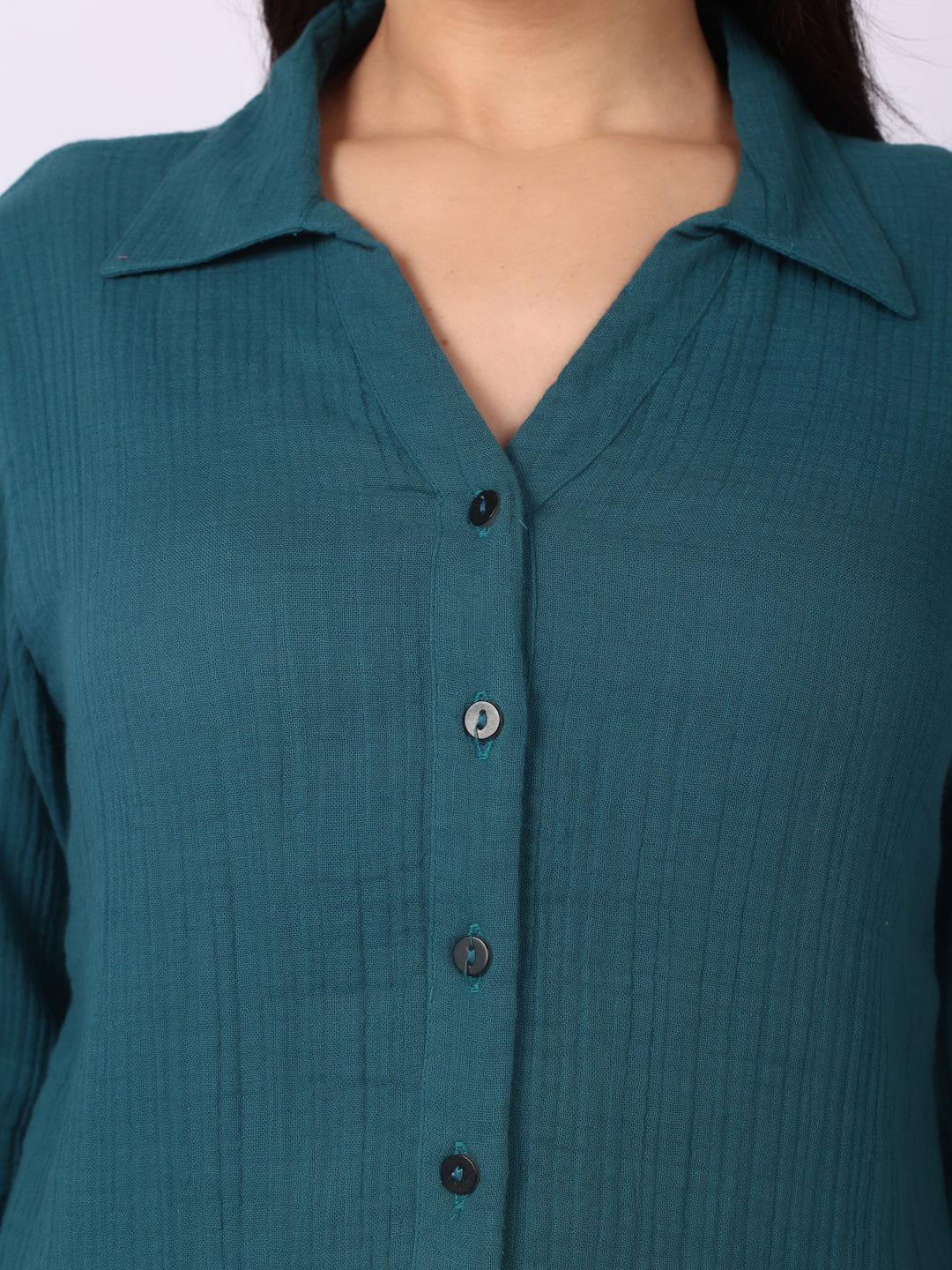 Caribbean Crinkled Cropped Shirt