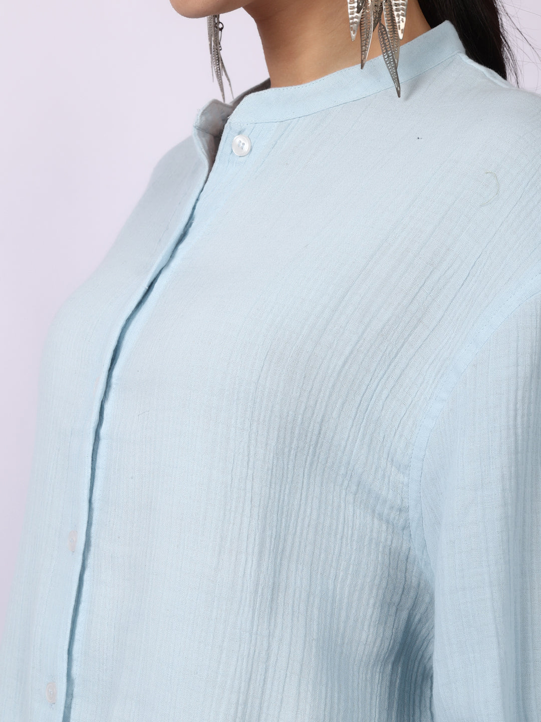 Starlight Blue Crinkled Gauze Muslin Loungewear Set