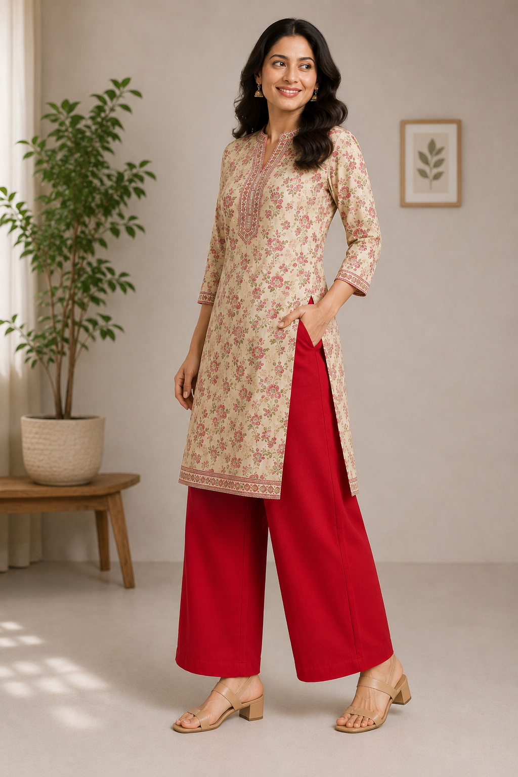 The Easy Pant in Red