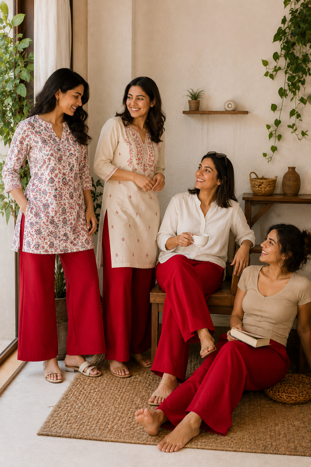 The Easy Pant in Red