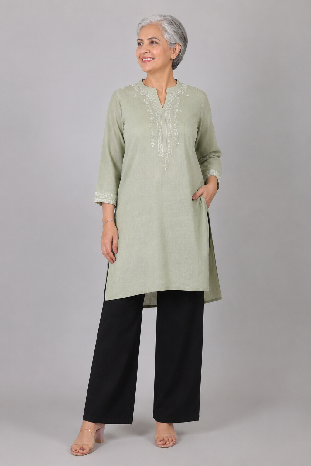 Black Easy Wide-Leg Pants — Pure Cotton Stretch