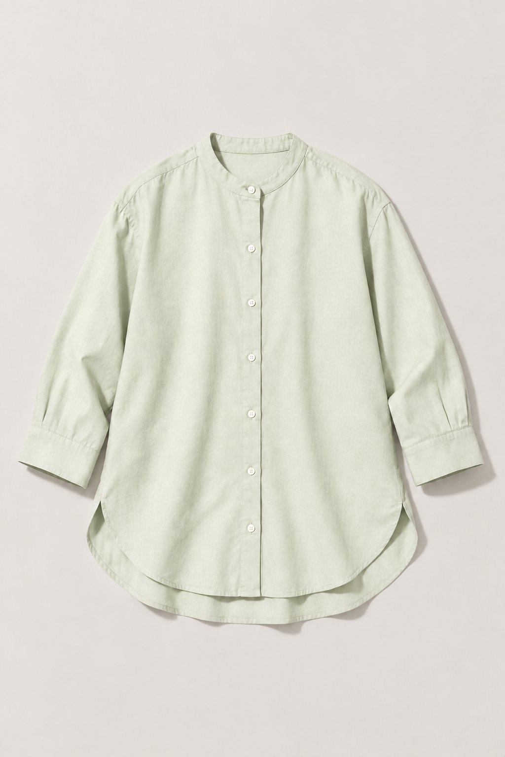 Everyday Band Collar Shirt in Soft Sage