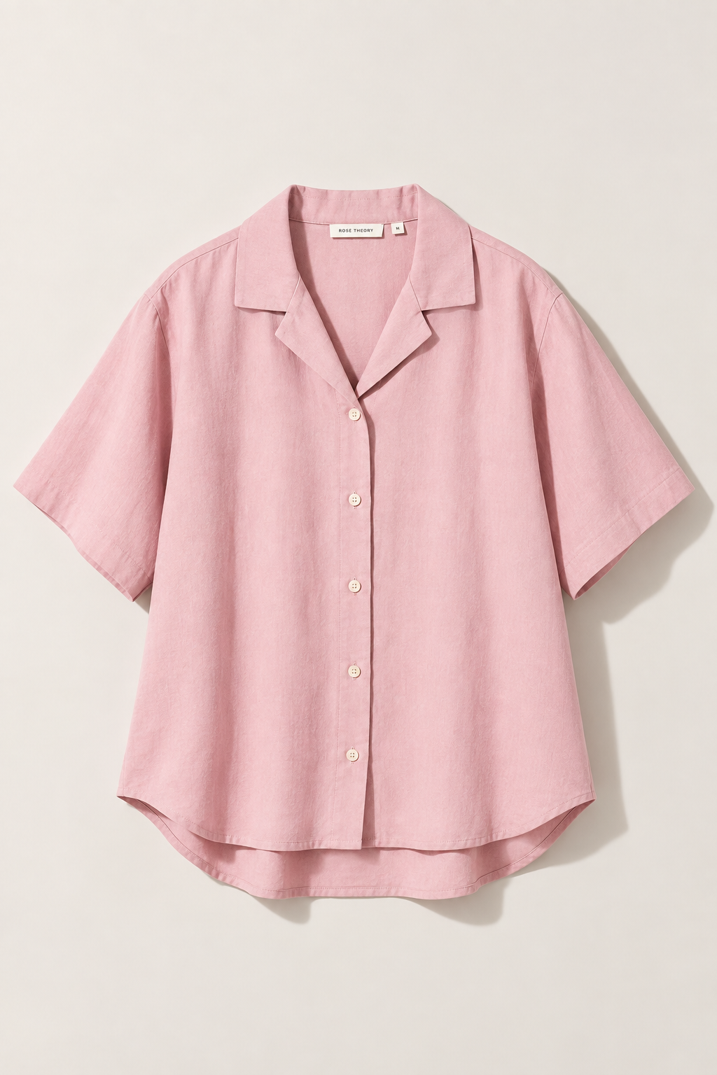 Everyday Open Collar Shirt in Dusty Pink