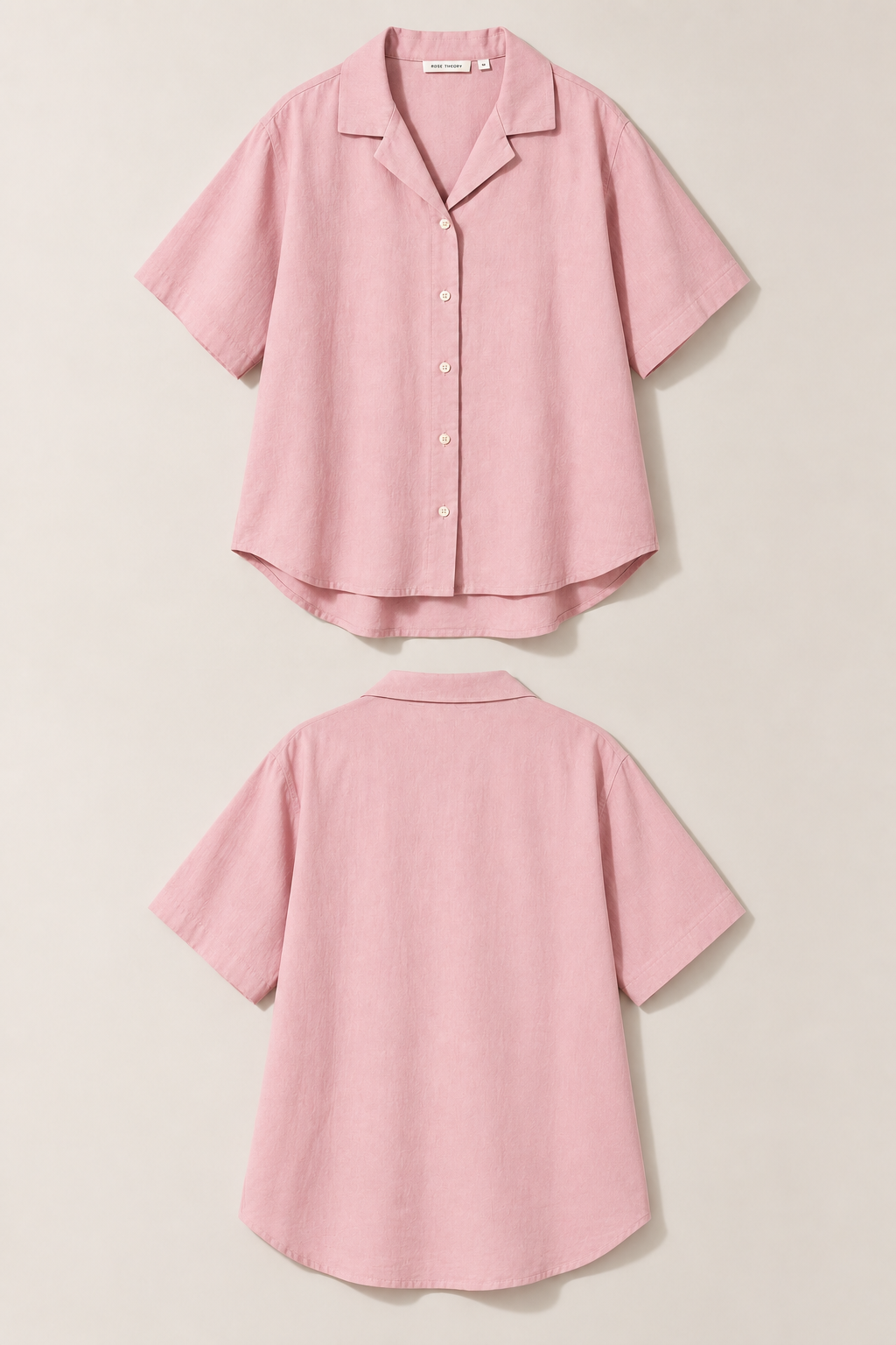Everyday Open Collar Shirt in Dusty Pink