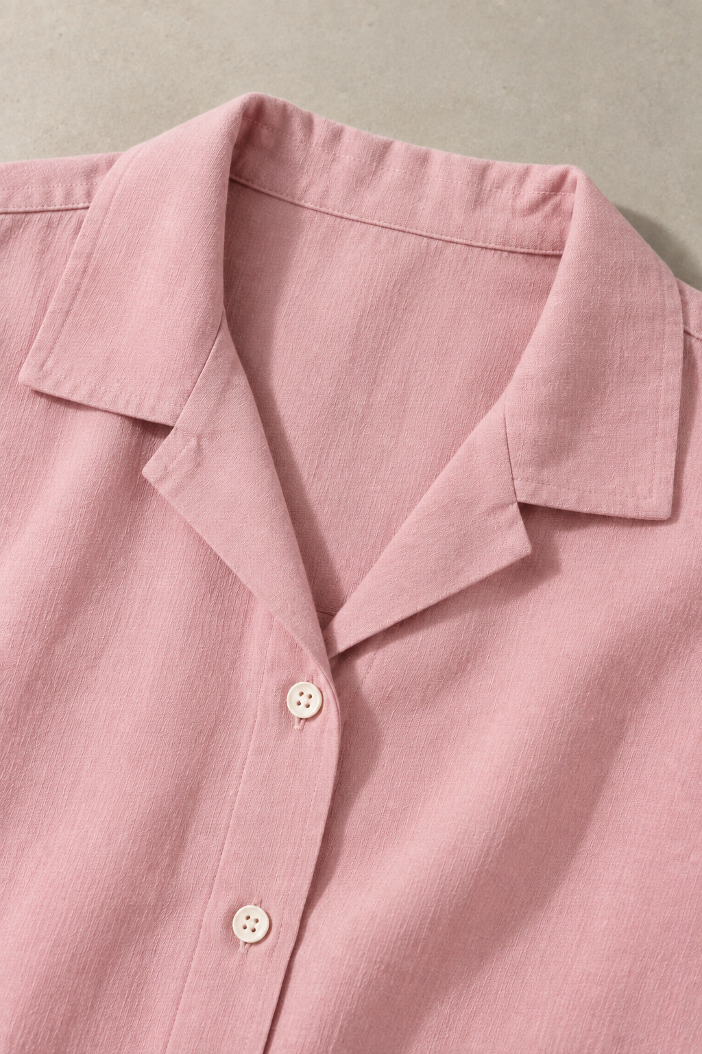 Everyday Open Collar Shirt in Dusty Pink