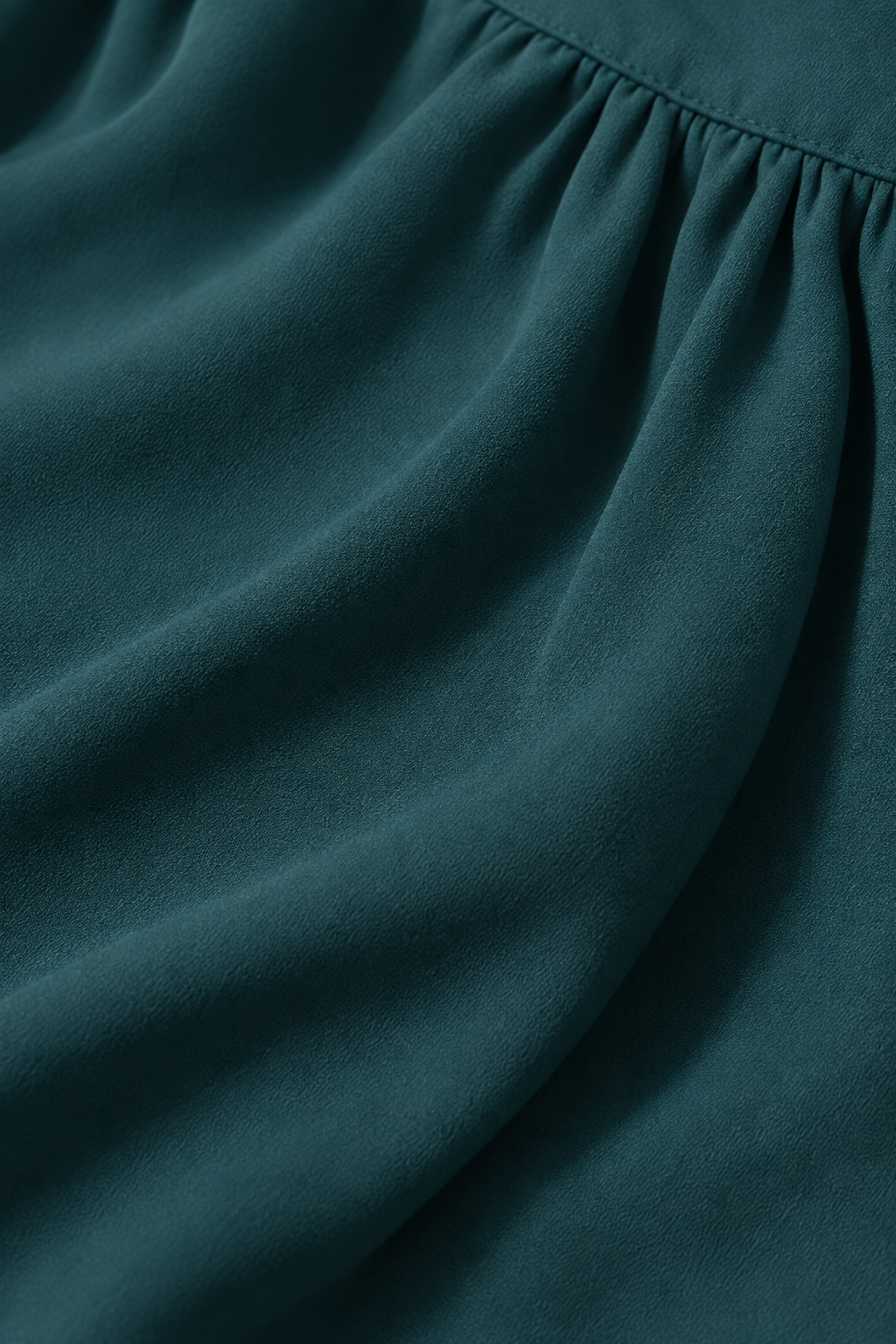 The Gathered Viscose Shirt in Deep Teal
