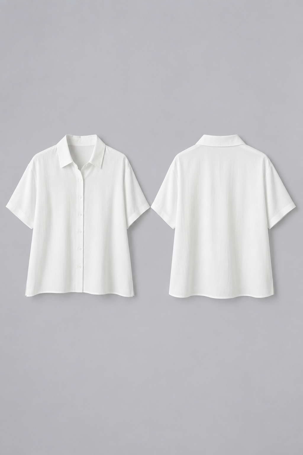The Boxy Short Sleeve Viscose Shirt in Cloud White